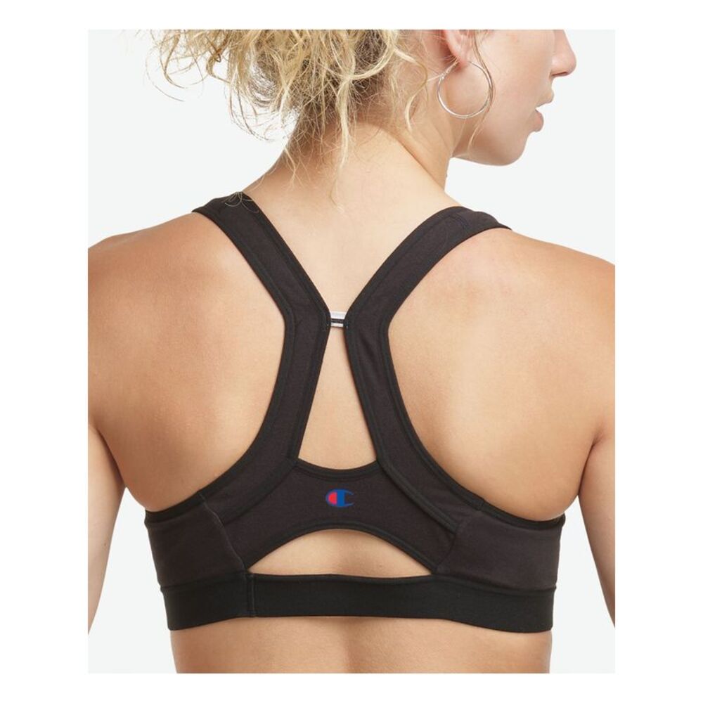 CHAMPION Intimates Black Medium-Impact Scoop Neck Racerback Sports Bra XS - Picture 2 of 2